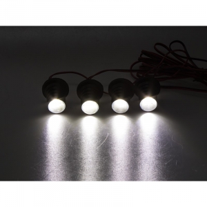 12V biele LED stroboskopy 4x1W 4ks