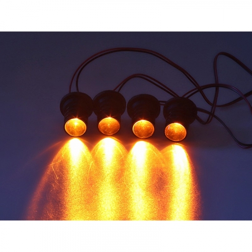Okrúhle 12V oranžové LED stroboskopy 4x1W