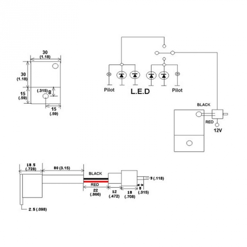 Schéma zapojenia 12V prerušovača 0,05-10A pre  led smerovky motocyklov