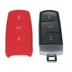 3-tlačidlový kľúč VW s červeným silikónovým obalom