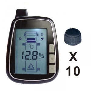 10 senzorový aystém kontroly tlaku v pneu TPMS