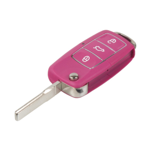 Náhradný obal kľúča - Seat / Škoda / VW (3-tlačidlový) ružový