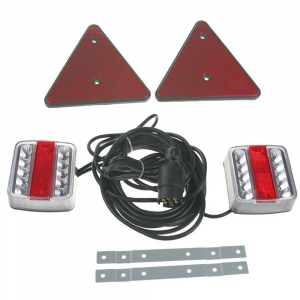 Združené LED svetlo 12V - na prívesný vozík s magnetom, 7-PIN kabelážou a trojuholníkom ECER (2ks)