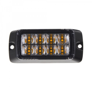 Výstražné LED světlo 12V / 24V - 8 x 3W LED oranžové ECE R65 (92,5x41x26mm)