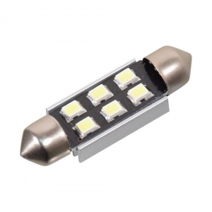 LED sulfid SV8,5 / 38mm / 12V - biela 6xSMD LED CanBus (1ks)