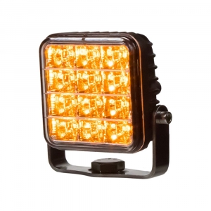 Výstražné LED svetlo 12V / 24V - oranžové 12x2W SMD LED / ECE R65 (74x74x38mm)