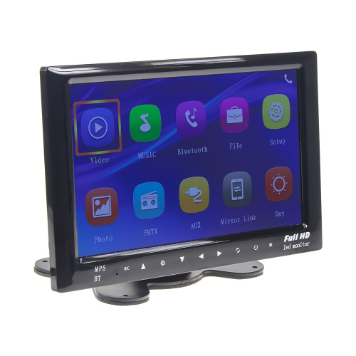 7" LCD monitor na palubnú dosku microSD/USB/FM modulátor/Bluetooth