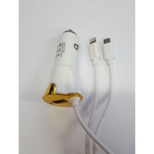 12V/24V CL adaptér s USB,MicroUSB a Apple Lighting