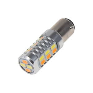 LED autožiarovka BAY15d / 12-24V - Dual color 22xSMD (biela / oranžová) 2ks