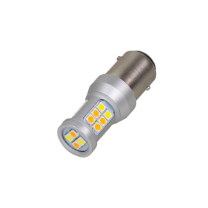 LED autožiarovka BAY15d / 12-24V - Dual color 22xSMD / SWITCHBACK (biela / oranžová) 2ks