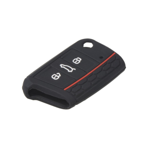 Silikónový obal pre kľúč - VW / Škoda / Seat (3-tlačidlový) čierny