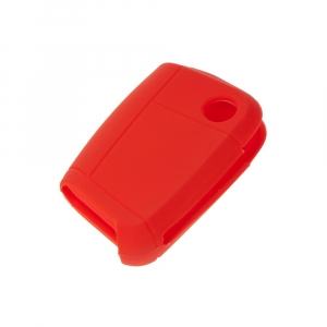 Červený silikónový obal pre 3-tlačidlový kľúč VW / Škoda
