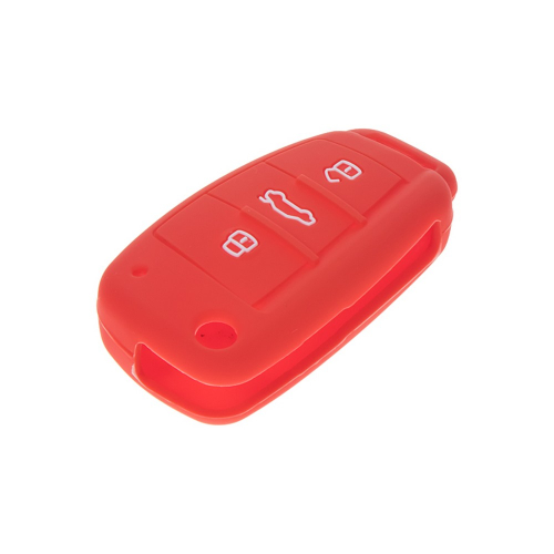 Červený silikónový obal pre 3-tlačidlový kľúč Audi