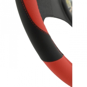 Detaily červeno-čierneho poťahu volantu Color Line  s priemerom: 37-39cm