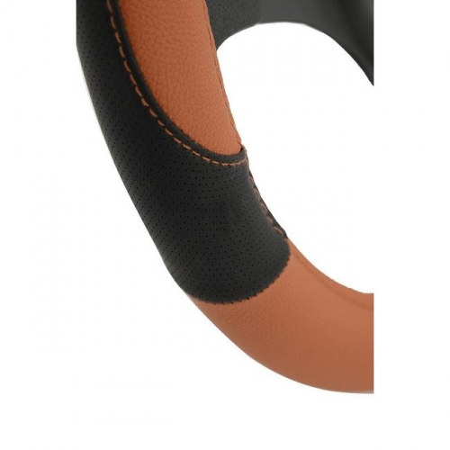 Detaily oranžovo-čierneho poťahu volantu Color Line  s priemerom: 37-39cm