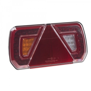 Združené LED svetlo na prívesný vozík 12V - ľavé 4-prvkové ECER (252x133x28,5mm)