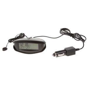 Digitálny voltmeter 12V s teplomerom a hodinami