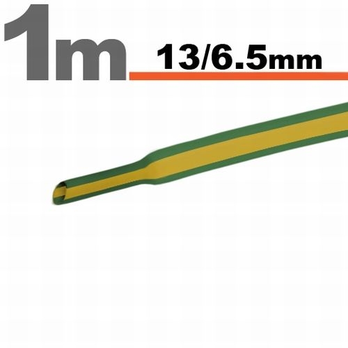 Zeleno-žltá zmršťujúca termobužírka 13/6,5mm