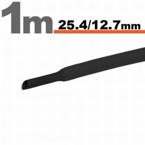 Zmršťovacie bužírky - 25,4/12,7mm čierne 1m (5ks)