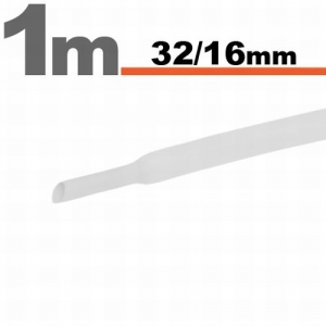 Zmršťovacie bužírky - 32mm biele 1m (3ks)