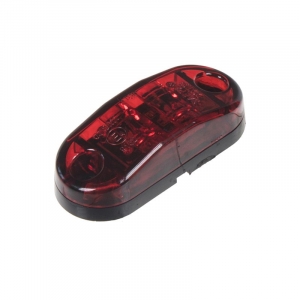 Obrysové LED svetlo 12V / 24V - červené 2x LED / oválne / ECE R7 (65x28x18mm)