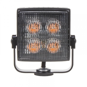 Výstražné LED světlo 12V / 24V - oranžové 4x5W LED predátor ECE R65 (74x74x32mm)