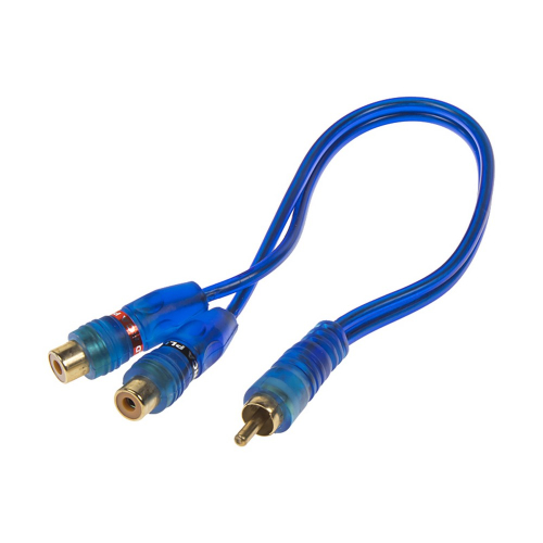 RCA Y audio kabel BLUE BASIC line, 2xsamica, 1xsamec
