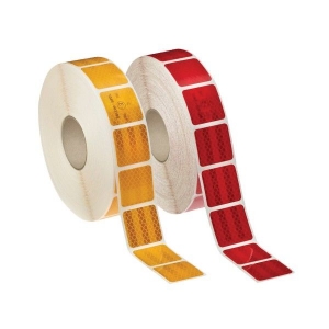 Reflexná páska samolepiaca - 5cm x 50m červená delená (homologizácia)