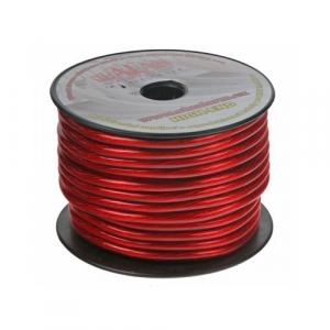 Napájací kábel 10mm² - červeno transparentný (25m)