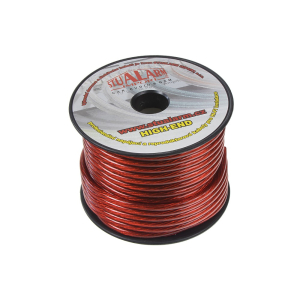 Napájecí kabel 6mm² - červeno transparentní (25m)