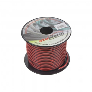 Reproduktorový kabel - 2 x 1,0mm² červeno-černý (50m)