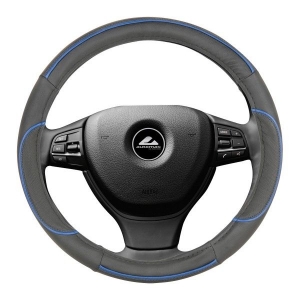 Poťah volantu - čierny s modrým detailom 37-39cm