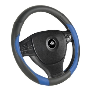 Poťah na volant - čierny s modrým detailom 37-39cm