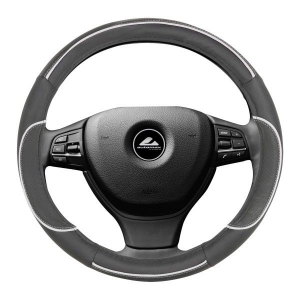 Poťah volantu - čierny s bielym detailom 35-37cm