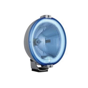 Diaľkové svetlo 12/24V - 183mm okrúhle modré s chrómovým púzdrom + LED T4W 24V WESEM