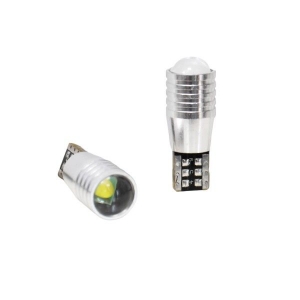 LED autožiarovka 12V / T10 / W5W - biela 1x 1W LED CanBus (2ks)