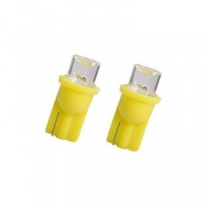LED autožiarovka 12V / T10 / W5W - žltá 1xLED (2ks)