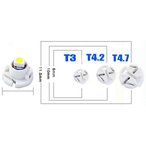 Pätica T4,7 bielej LED autožiarovky