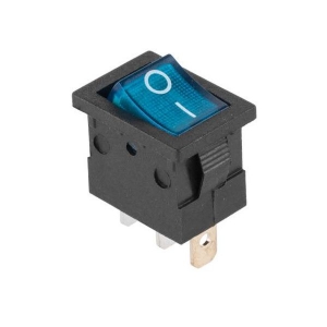 Kolískový prepínač - mini / 12V / 3pin / modrý