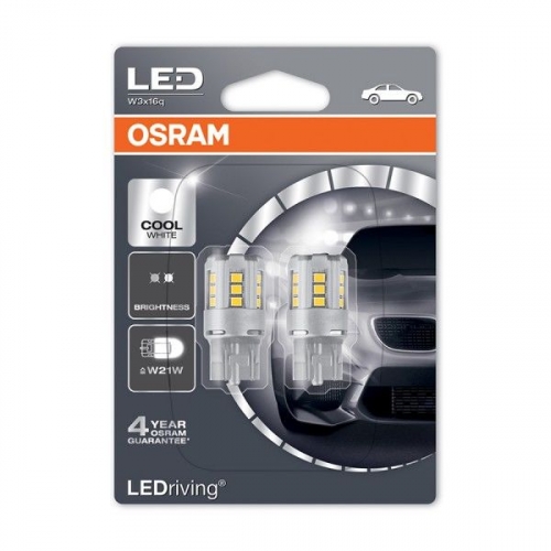 Auto-žiarovka W21W LED W3x16d 12V Studená Biela Osram LEDriving Standard
