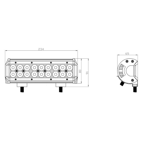 Rozmery 54 LED mini rampy 12/24V ECER10