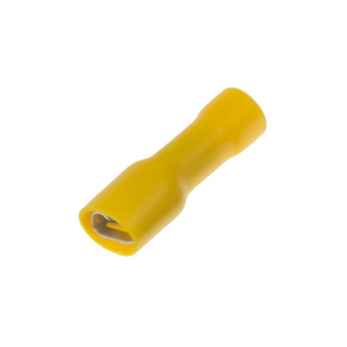 Objímka - izolovaná / plochá / 6,3mm / žltá (100ks)