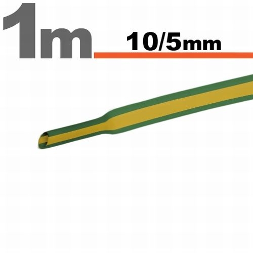 Zmršťovacia bužírka - 10mm žlto-zelená (1m)