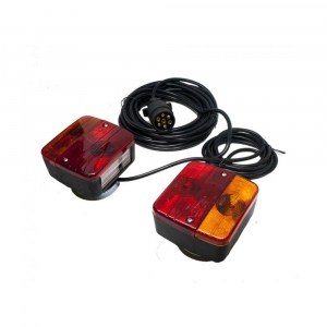 Združené svetlo 12V - na prívesný vozík s magnetom a 7-PIN kabelážou (2ks)