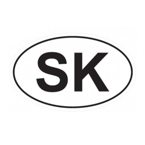 Samolepka SK - 7,5cm čierno-biela