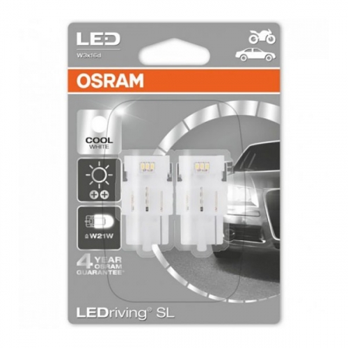 Biele LED autožiarovky OSRAM 1,4W 12V W3x16d 6000k