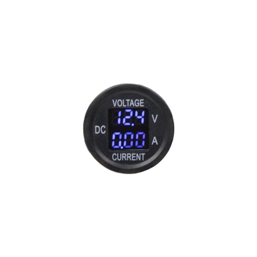 Modrý digitálny voltmeter 5-48V s ampérmetrom