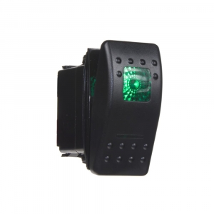 Spínač kolískový 12V / 24V - so zeleným LED podsvietením (38x22mm) Rocker