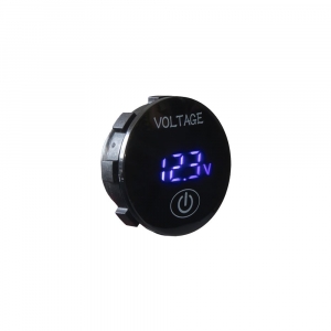 Palubný digitálny voltmeter - modrý 5-48V s ukazovateľom stavu batérie