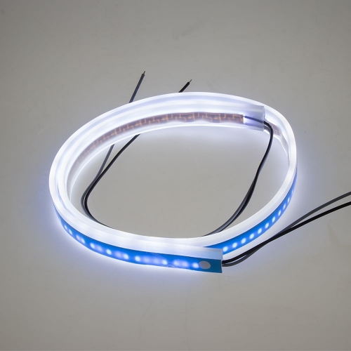 LED silikónový extra plochý pásik biely 12 V, 60 cm